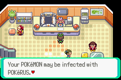 pokerus pokemon red blue emerald pokecenter center