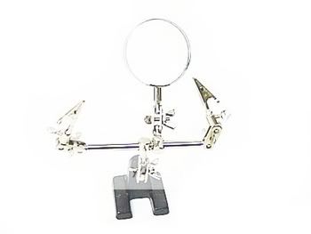 PORTABLE MAGNIFYING GLASS LENSE HOBBY CRAFT w/CLAMPS  