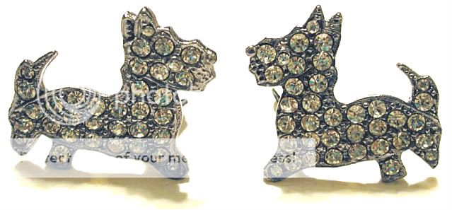   earrings encrusted with vintage swarovski white diamond rhinestones in